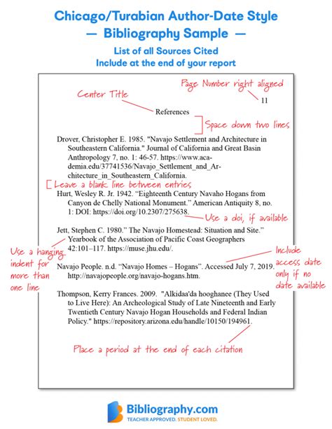 how to write a bibliography example for students