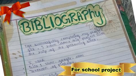 how to write a bibliography for project class 10