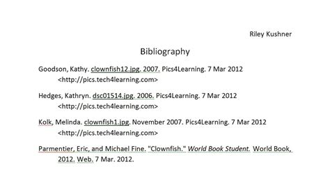 how to write a bibliography in mla format for website