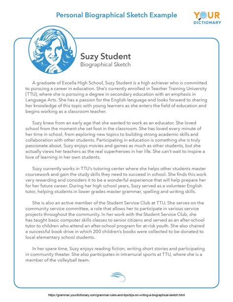 how to write a biographical sketch