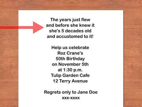 how to write a birthday invitation card