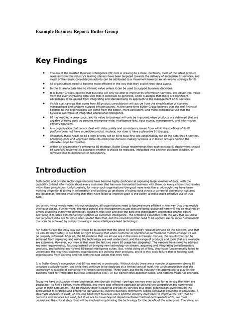 how to write a business report introduction