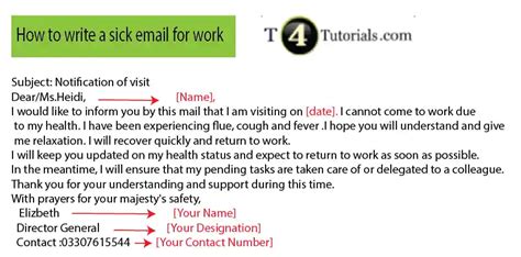how to write a call in sick email