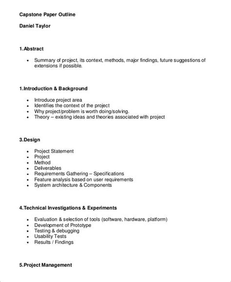 how to write a capstone project outline