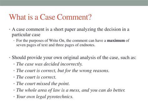 how to write a case comment example