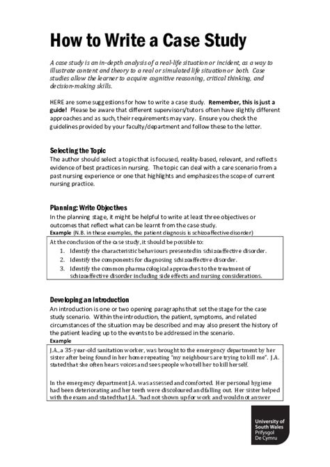 how to write a case study answer