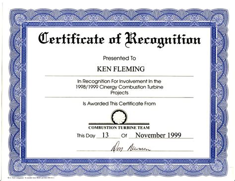 How To Write A Certificate Of Recognition
