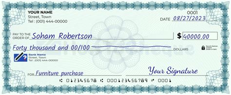 how to write a check 40000 in words