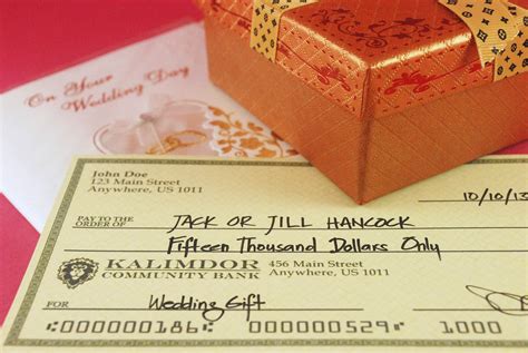 how to write a check to bride and groom
