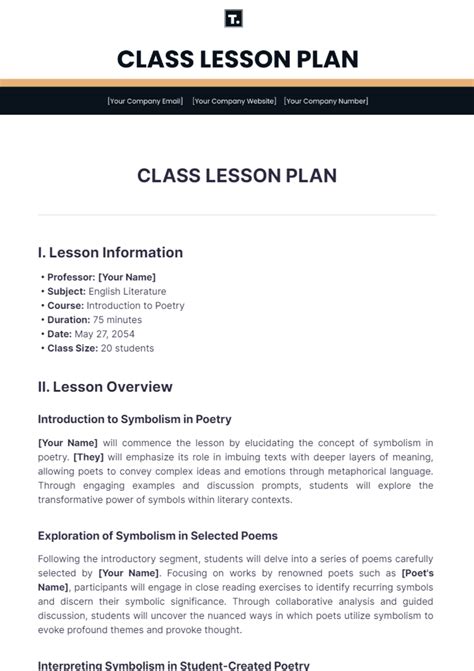how to write a class lesson plan