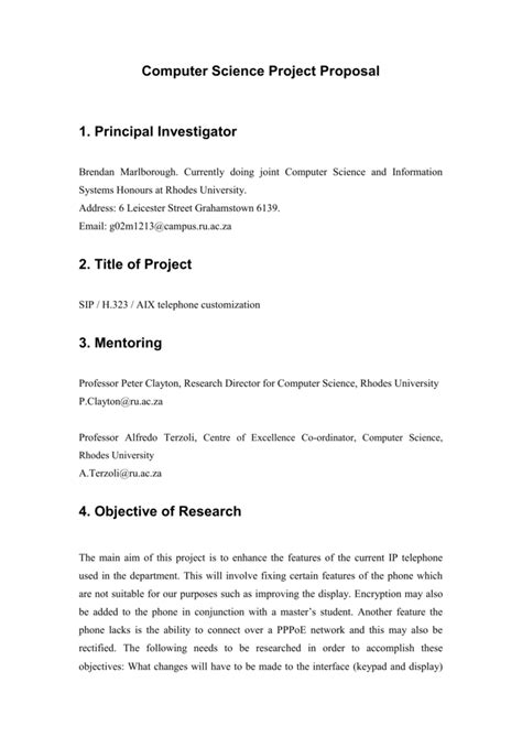how to write a computer science project proposal