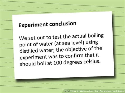 how to write a conclusion for a science experiment