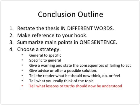 how to write a conclusion for a thesis essay
