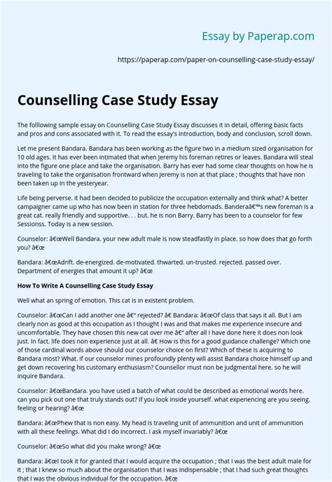 how to write a counselling case study