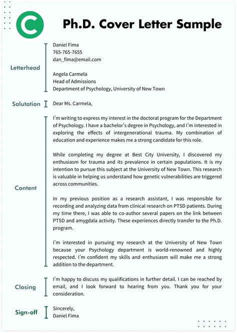 how to write a cover letter for a phd program