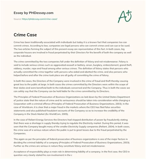 how to write a criminal case study