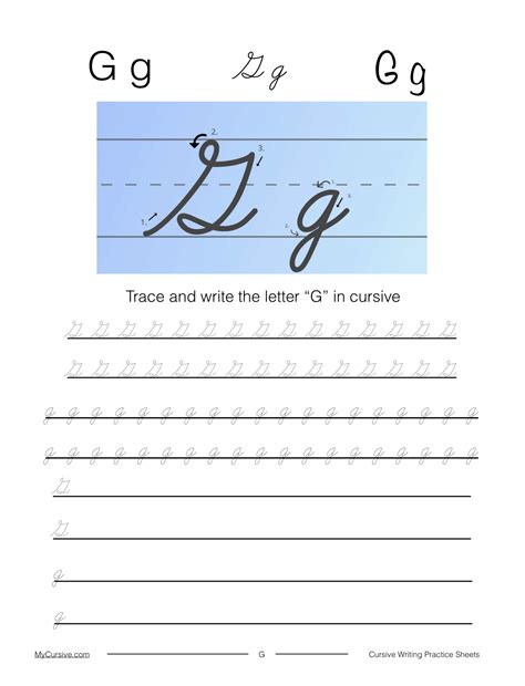how to write a cursive uppercase g