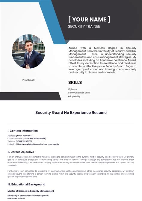 how to write a cv for a security guard with no experience