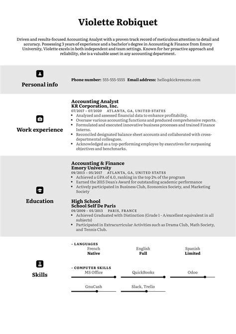 how to write a cv in english examples