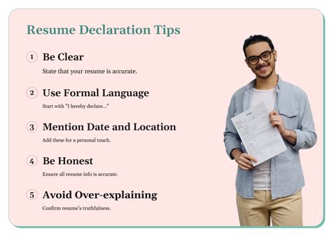how to write a declaration in a resume
