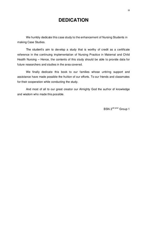 how to write a dedication in a report