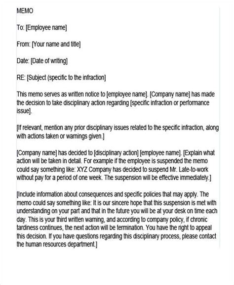 How To Write A Disciplinary Memo