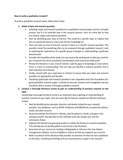 how to write a discussion in a qualitative research paper