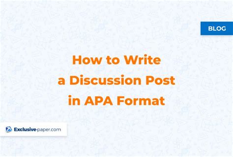 how to write a discussion post in mla format