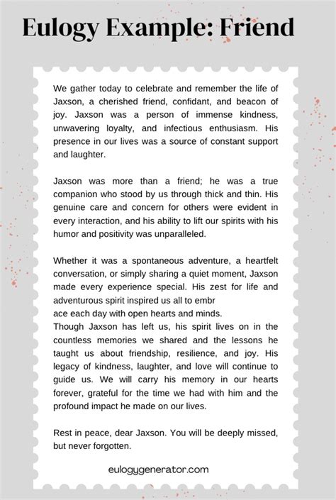how to write a eulogy for a friend guidance and examples