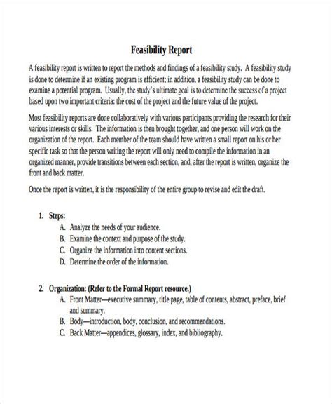 how to write a feasibility study pdf