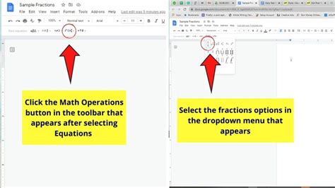 how to write a fraction in google docs equation