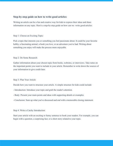 how to write a good article pdf