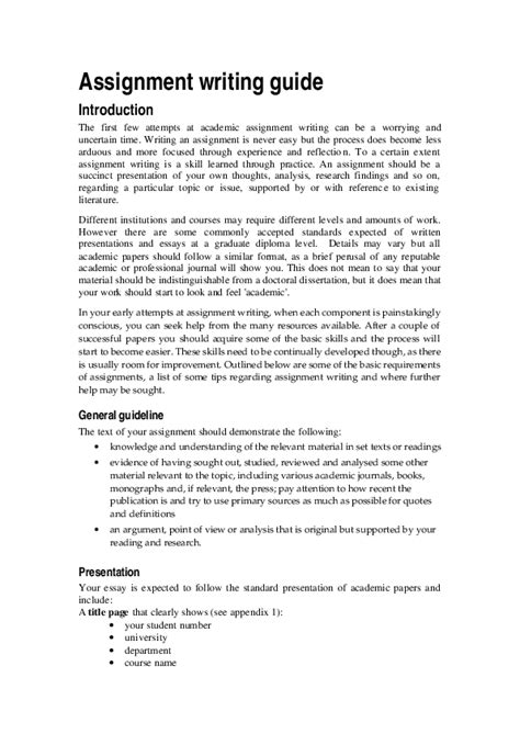 How To Write A Good Assignment Pdf