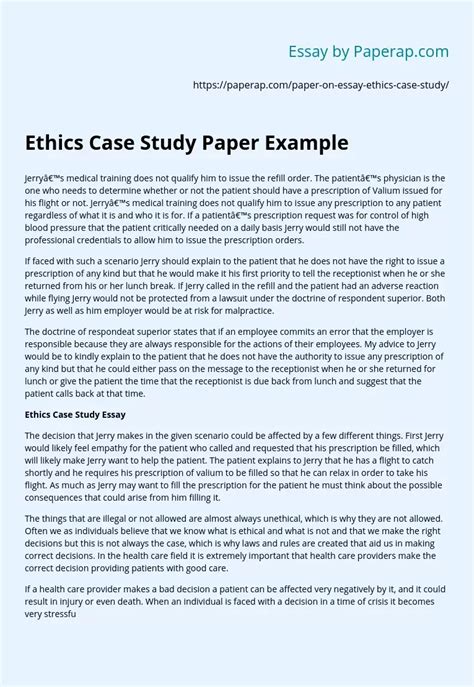 how to write a good ethical case study analysis