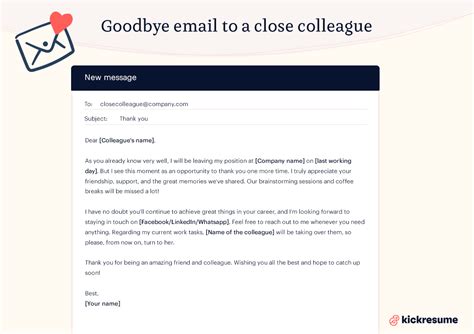 how to write a goodbye email to colleagues