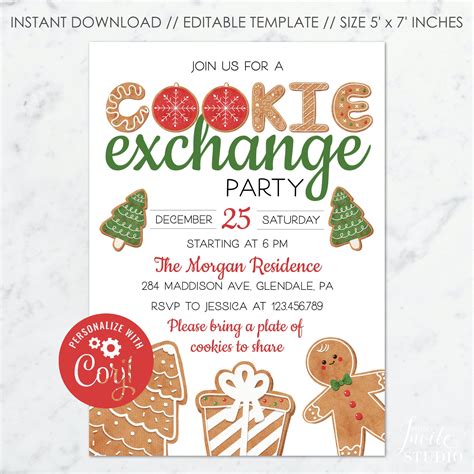 Cookie Exchange Invitations To Print Cookie exchange invitations