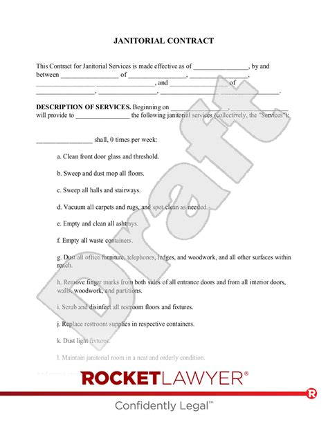 How To Write A Janitorial Contract