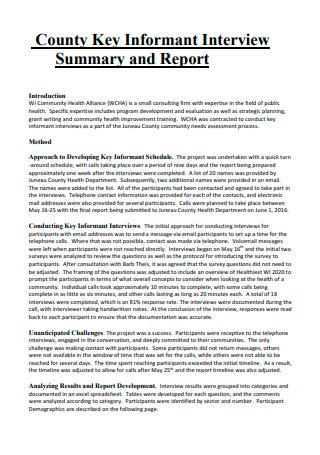 how to write a job interview summary report