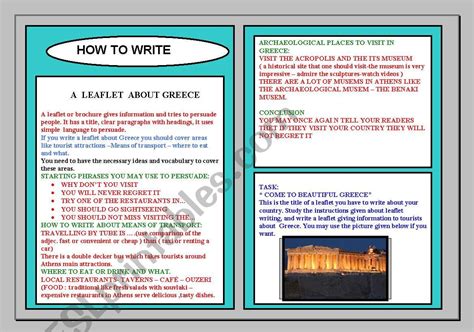 how to write a leaflet