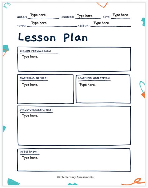 how to write a lesson plan format for primary school