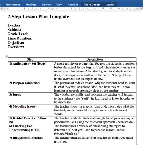 how to write a lesson plan step by step