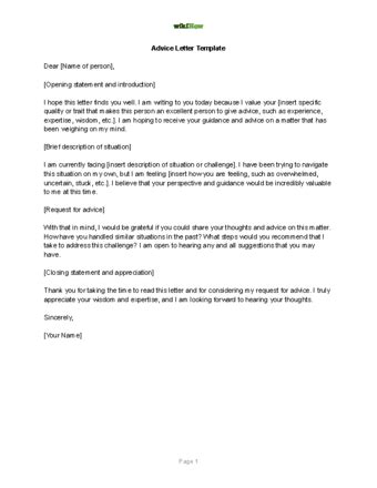 How To Write A Letter Asking For Guidance