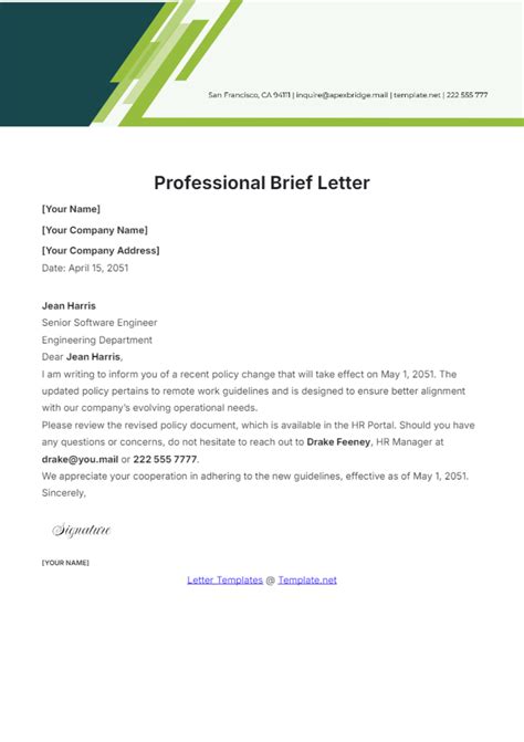 How To Write A Letter Brief