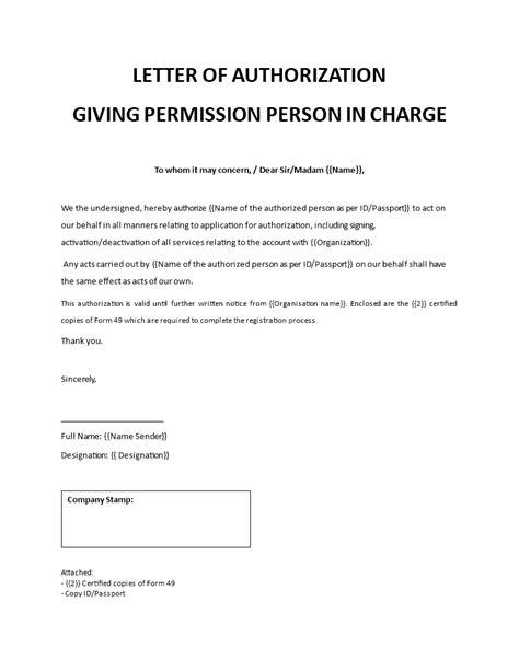 how to write a letter giving someone permission to do something