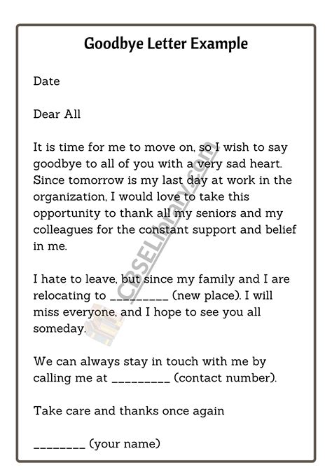 How To Write A Letter Goodbye