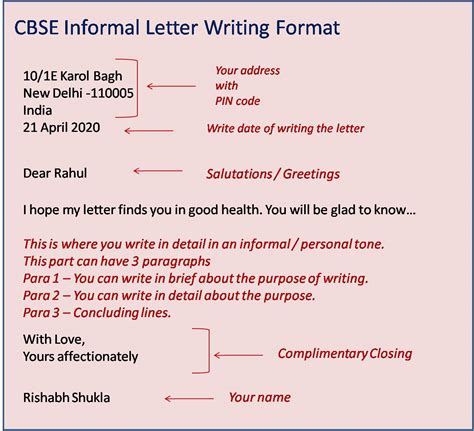 how to write a letter in cbse pattern