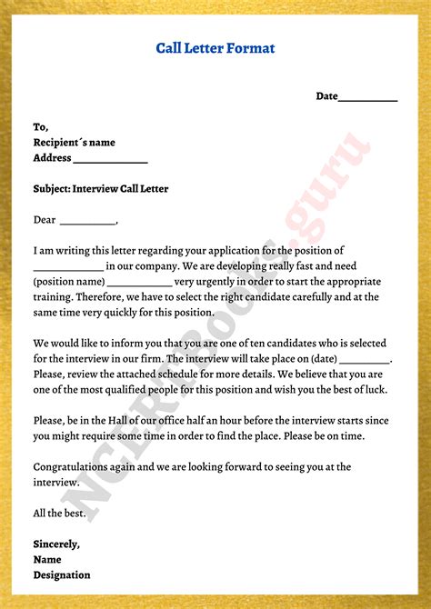 How To Write A Letter Requesting A Call Back