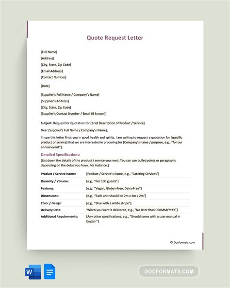 How To Write A Letter Requesting A Quotation