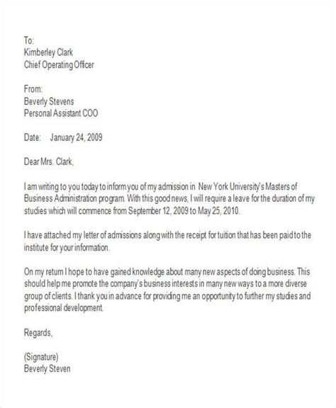 how to write a letter requesting for study leave