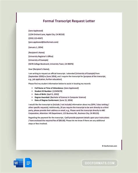 How To Write A Letter Requesting For Your Transcript